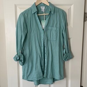 Teal Button-Up Shirt